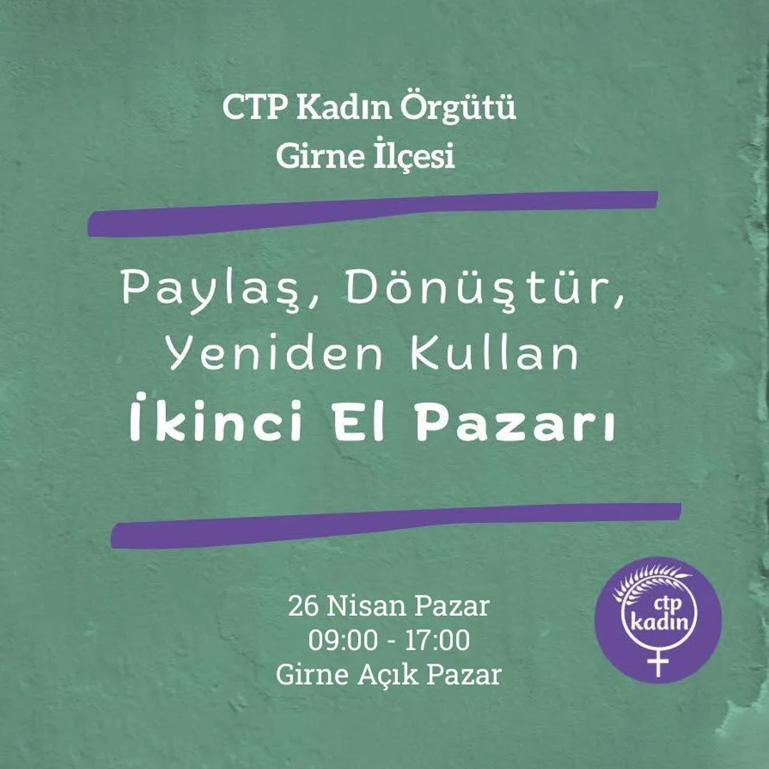 CTP Kadın Örgütü pazar günü Girne’de ikinci el eşya standı açacak